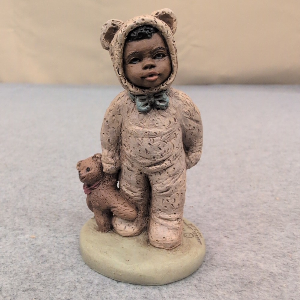 Martha Holcombe All God's Children Bo Figurine 1530 Bear Suit COA Box 1988 - Picture 1 of 6